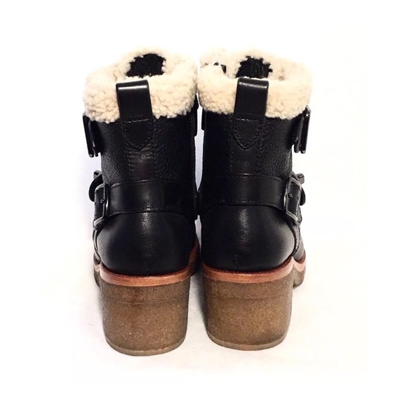 Coach Preston Leather Bootie with Shearling Trim - Picture 4 of 4